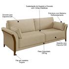 Kit Sofá Living 3 Lugares E Poltrona 102cm Pés Madeira Roya Z