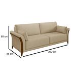 Kit Sofá Living 3 Lugares E Poltrona 102cm Pés Madeira Roya Z