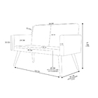 Kit Sofá Namoradeira + 2 Poltronas Decorativas Tecido Linho L