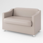 Kit Sofá Namoradeira Tilla + 2 Poltronas Sala Recepção Bege