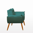 Kit Sofá Opala + 2 Poltronas Opala Sala De Estar Azul Turquesa