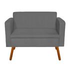 Kit Sofá Retrô Namoradeira E 02 Poltronas Emília Suede Grafit