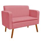 Kit Sofá Retrô Namoradeira E 02 Poltronas Emília Suede Rose P