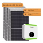 Kit Solar Monocristalino 8,3kwp Ou 874kwh/mês Growatt