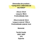 Kit Solteiro Em L Painel Cama Box Almofadada Estofada Suede