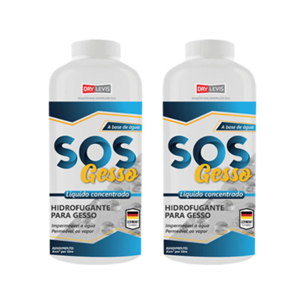 Kit Sos Gesso Hidrofugante Para Gesso 1l - 2 Unidades