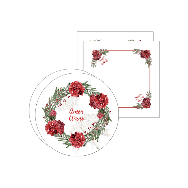 Kit Sousplat + Guardanapo Amor Eterno - 2 Peças - Sem Base