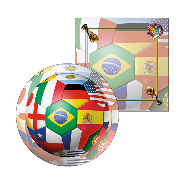 Kit Sousplat + Guardanapo Copa Bandeiras - 1 Peça - Sem Base