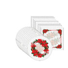 Kit Sousplat + Guardanapo Flor Natal - 12 Peças - Com Base