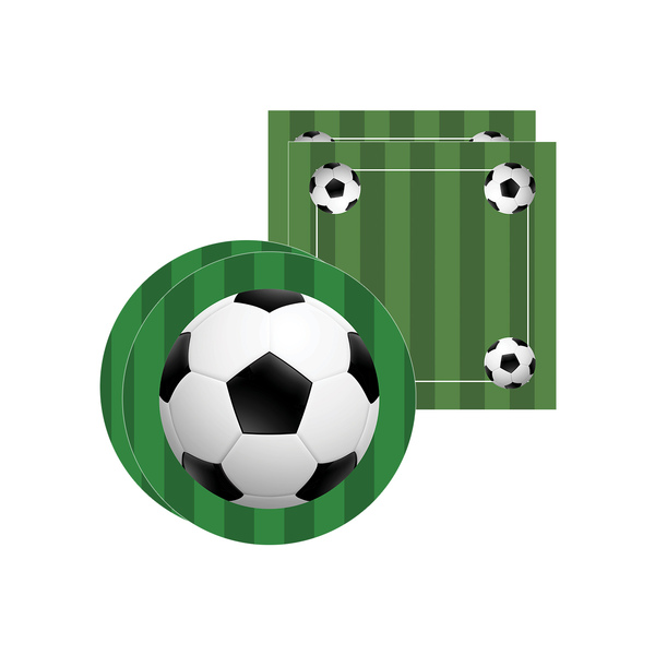 Kit Sousplat + Guardanapo Futebol - 2 Peças - Sem Base