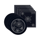 Kit Sousplat + Guardanapo Halloween Teia - 6 Peças - Sem Base