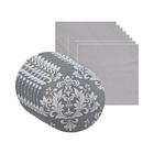 Kit Sousplat + Guardanapo Jacquard Prata - 8 Peças - Com Base