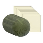 Kit Sousplat + Guardanapo Jacquard Verde - 12 Peças - Com Base