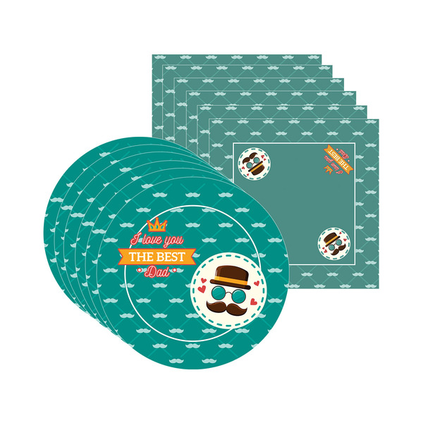 Kit Sousplat + Guardanapo Love You Dad - 6 Peças - Sem Base