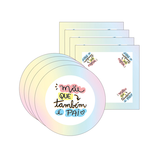 Kit Sousplat + Guardanapo Mãe/pai - 4 Peças - Sem Base