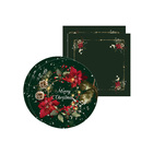 Kit Sousplat + Guardanapo Merry Christmas - 2 Peças - Sem Base