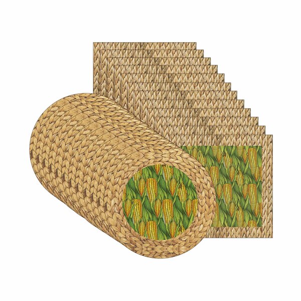 Kit Sousplat + Guardanapo Milho/palha - 12 Peças - Sem Base