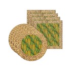 Kit Sousplat + Guardanapo Milho/palha - 2 Peças - Sem Base