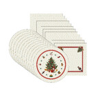 Kit Sousplat + Guardanapo Natal Arvore - 12 Peças - Sem Base