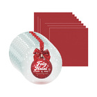 Kit Sousplat + Guardanapo Natal Bola - 8 Peças - Com Base