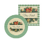 Kit Sousplat + Guardanapo Natal Borda Xadrez - 1 Peça - Sem B