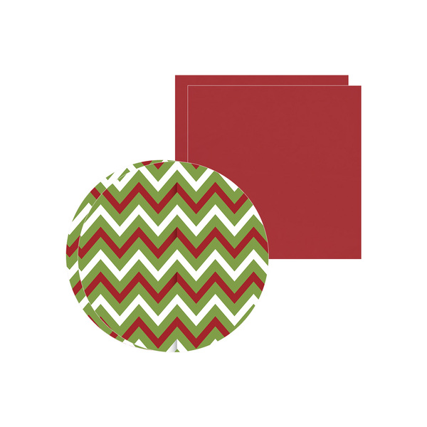 Kit Sousplat + Guardanapo Natal Chevron2 - 2 Peças - Sem Base