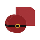 Kit Sousplat + Guardanapo Natal Cinto Noel - 4 Peças - Sem Ba
