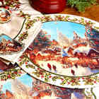 Kit Sousplat + Guardanapo Natal Da Vila - 1 Peça - Com Base