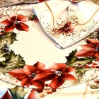 Kit Sousplat + Guardanapo Natal Flores Ii - 12 Peças - Com Ba