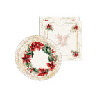Kit Sousplat + Guardanapo Natal Flores Ii - 2 Peças - Sem Base