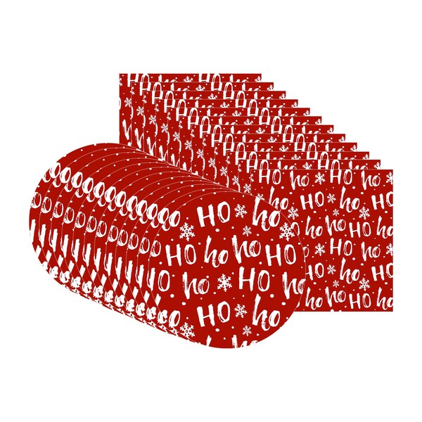 Kit Sousplat + Guardanapo Natal Fundo Hoho - 12 Peças - Sem B