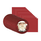 Kit Sousplat + Guardanapo Natal Fundo Noel - 12 Peças - Sem B
