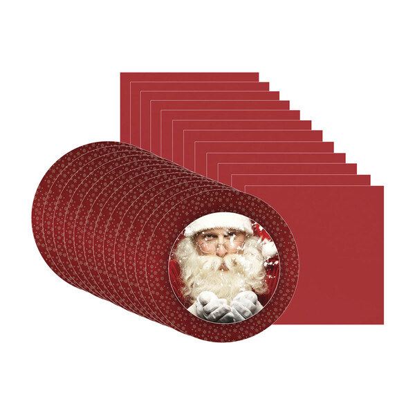 Kit Sousplat + Guardanapo Natal Fundo Noel - 12 Peças - Sem B