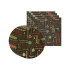 Kit Sousplat + Guardanapo Natal Fundo Palavras - 4 Peças - Se