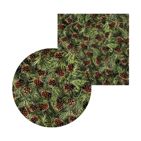 Kit Sousplat + Guardanapo Natal Fundo Pinha - 12 Peças - Sem
