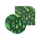 Kit Sousplat + Guardanapo Natal Fundo Pinheiro - 4 Peças - Se