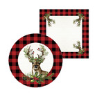 Kit Sousplat + Guardanapo Natal Fundo Rena