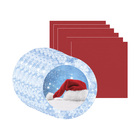 Kit Sousplat + Guardanapo Natal Gorro Noel - 6 Peças - Com Ba