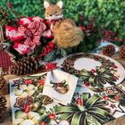 Kit Sousplat + Guardanapo Natal Green - 6 Peças - Sem Base