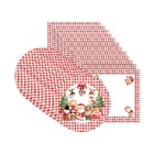 Kit Sousplat + Guardanapo Natal Infantil - 12 Peças - Com Base