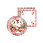 Kit Sousplat + Guardanapo Natal Infantil - 2 Peças - Com Base
