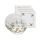 Kit Sousplat + Guardanapo Natal Inverno - 4 Peças - Com Base