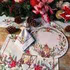 Kit Sousplat + Guardanapo Natal Lanterna - 1 Peça - Sem Base