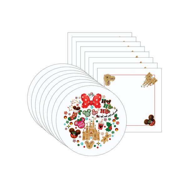 Kit Sousplat + Guardanapo Natal Magic - 8 Peças - Com Base