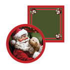 Kit Sousplat + Guardanapo Natal Papai Noel/cachorro - 1 Peça