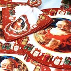 Kit Sousplat + Guardanapo Natal Papai Noel Iii - 8 Peças - Co