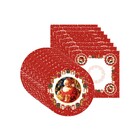 Kit Sousplat + Guardanapo Natal Papai Noel Iii - 8 Peças - Co