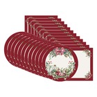 Kit Sousplat + Guardanapo Natal Pássaro/bordô - 12 Peças - Co