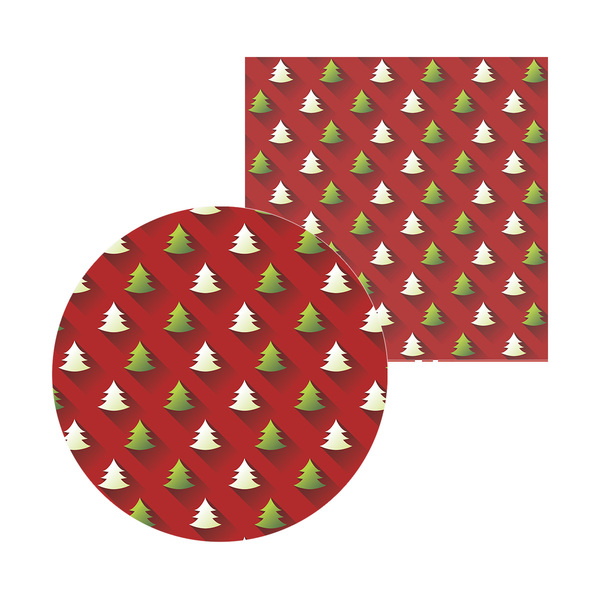 Kit Sousplat + Guardanapo Natal Pinheiro Branco/verde - 1 Peç