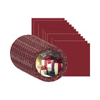 Kit Sousplat + Guardanapo Natal Presentes - 12 Peças - Com Ba